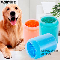 Dog Paw Cleaner Cup miękkie silikonowe grzebienie przenośne na świeże powietrze dla zwierząt domowych ręcznik podkładka pod stopy łapa szczotka do czyszczenia szybko myj stopkę czerpak porządkowy 1